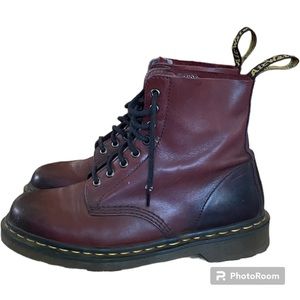 Dr. Martens Burgundy Leather Pascal Boots Ladies Size 10